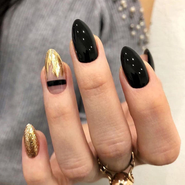 Black Luxe Point Nails