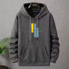 Plus Size Men’s Hoodie – Solid Color, Warm Pullover
